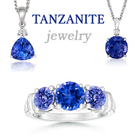 tanzanite silver jewelry, tanzanite pendant, tanzanite 14K white gold jewelry, tanzanite diamond pendants